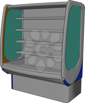 Simple vector illustration of a super market fridge white background