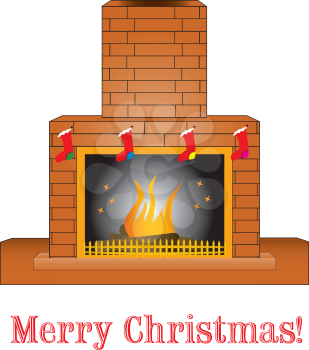 Brick fireplace