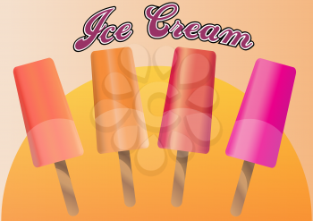 Ice cream popsicle, vector illustration