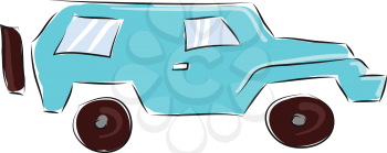 Blue jeep vector illustration