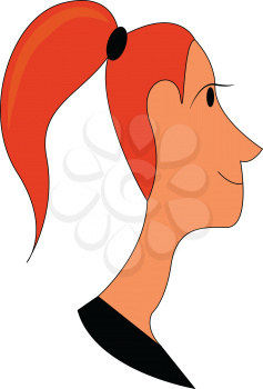 Profile of a red headed girl vector illustration 
