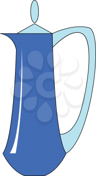 Long blue kettle illustration vector on white background 