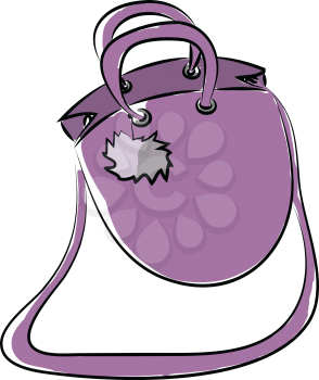Purple sling bag with handle vector or color illustration