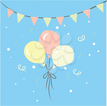 A party decoration with blue background vector or color illustration