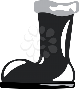 A black winter boot vector or color illustration