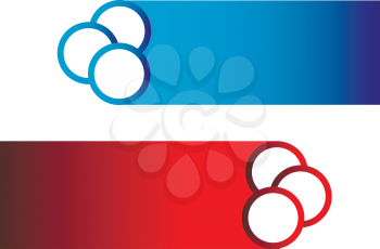 Red and blue colorful button vector or color illustration