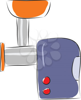 Blue meat grinder illustration vector on white background 