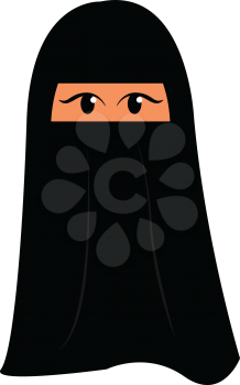 Muslim woman with burqa illustration vector on white background 