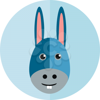 Face of a little donkey vector or color illustration