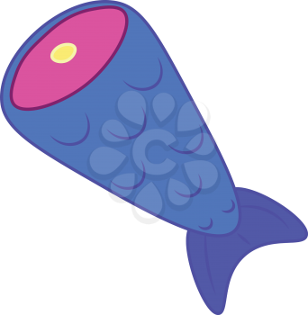 A piece of fish tail vector or color illustration