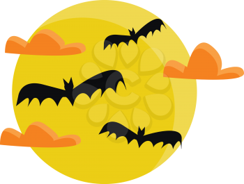 Spooky Halloween night vector or color illustration