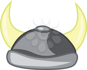 Horned Viking helmet vector or color illustration