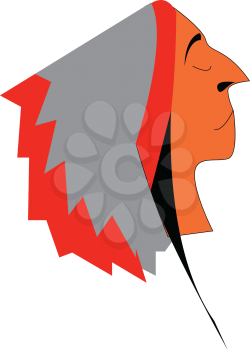 Native American head costume vector or color illustration
