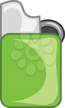 A green cigarette lighter vector or color illustration