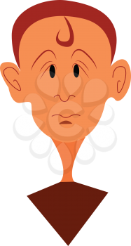 Face of a confused little boy vector or color illustration