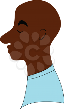 Sad face bald man vector or color illustration