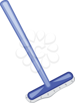 A mopping brush to clean the surroundings vector or color illustration