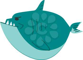 A blue shark in jumping out of water vector or color illustration