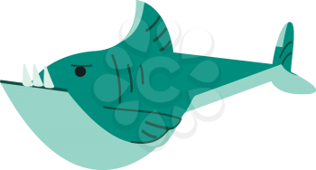 A blue shark a marine animal vector or color illustration