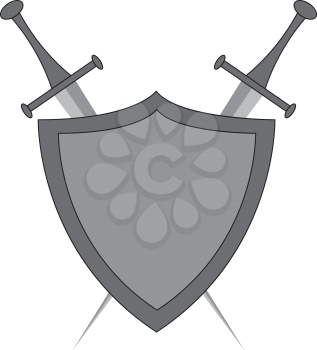 Shield for protection or safeguarding vector or color illustration