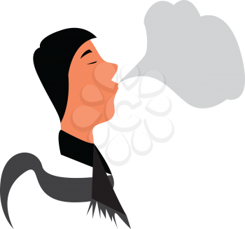 A man smoking cigarette vector or color illustration
