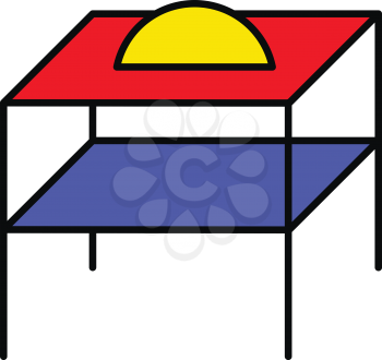 A colorful wroth iron table vector or color illustration