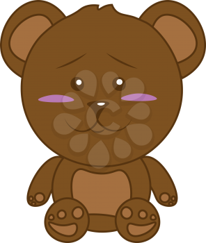 A teddy bear vector or color illustration