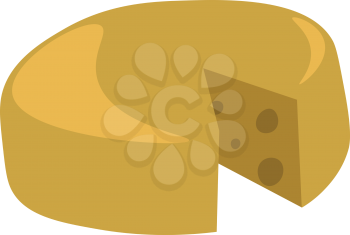 A truckle or wheel of cheese vector or color illustration