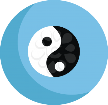An icon in black and white design with two-diagonal small spheres inscribed in a large circle vector color drawing or illustration 