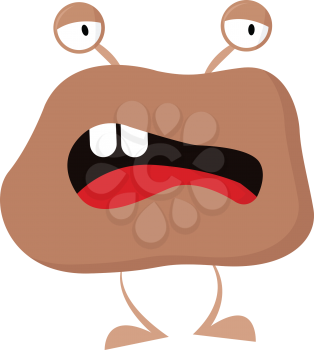 A monster standing alone with its big mouth open with a angry look vector color drawing or illustration