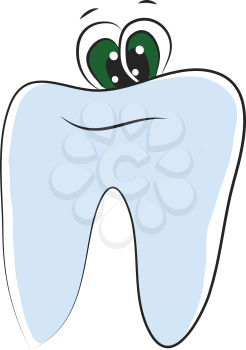 Toothpaste with two green-colored eyes gives a plain smile vector color drawing or illustration 