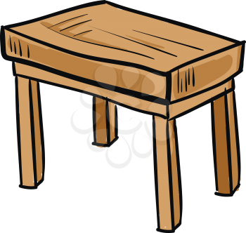 Painting of an ancient wooden table brown in color well-suited for performing office tasks and study vector color drawing or illustration 