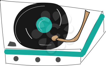 Vintage record player vector illustration on white background