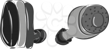 Simple  vector illustration on white background of wireless headphones