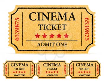 cinema ticket stock vector illustration isolated on white background
