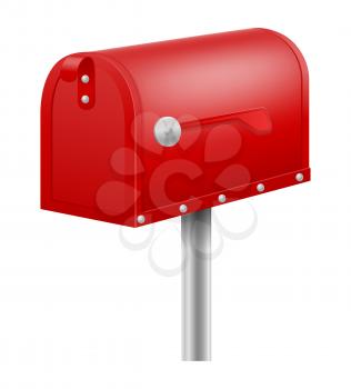 red mail box retro vintage stock vector illustration isolated on white background