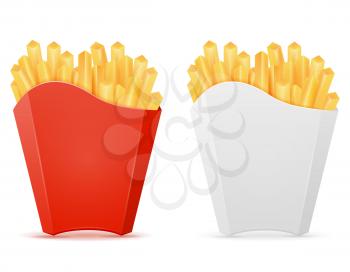 french fries in carton pack stock vector illustration isolated on white background
