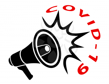 megaphone attention epidemic coronavirus covid-19 stock vector illustration stock vector illustration isolated on white background