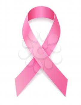 pink ribbon breast cancer awareness stock vector illustration isolated on white background