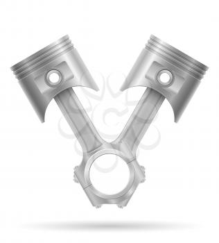 piston with a connecting rod part of a car engine stock vector illustration isolated on white background