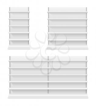shelving rack for store trading empty template for design stock vector illustration isolated on white background