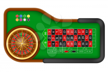 casino roulette table stock vector illustration isolated on white background