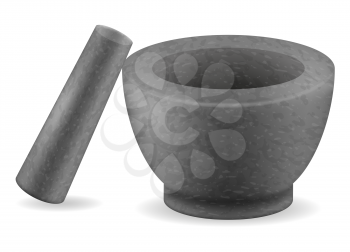 spice stone mortar stock vector illustration isolated on white background