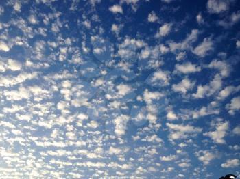 amazing blue sky cirrocumulus astrocumulus clouds and light pole