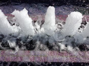 modern water fountain purple marble design bubbling aerate columns