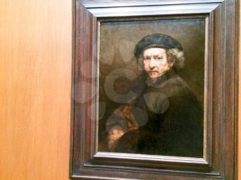 Rembrandt self portrait details of his painting in museum