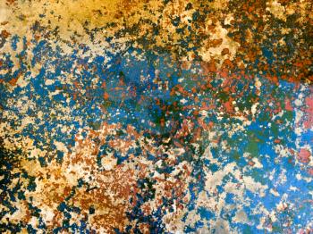 Colorful rustic background of metal with paint blue