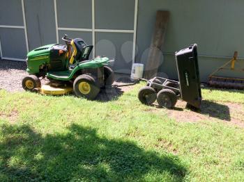 john deere lawn mower green used and old
