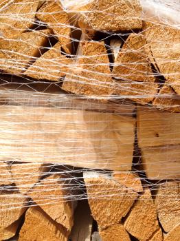 firewood cut and chopped for sale in plastic wrap