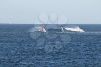 Windsurfers. Majanicho. La Oliva. Fuerteventura. Canary Islands. Spain.